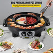 VEVOR 2 in 1 Electric Grill and Hot Pot, 2200W BBQ Pan Grill and Hot Pot, Multifunctional Teppanyaki Grill Pot with Dual Temp Control, Smokeless Hot Pot Grill with Nonstick Coating for 1-8 People