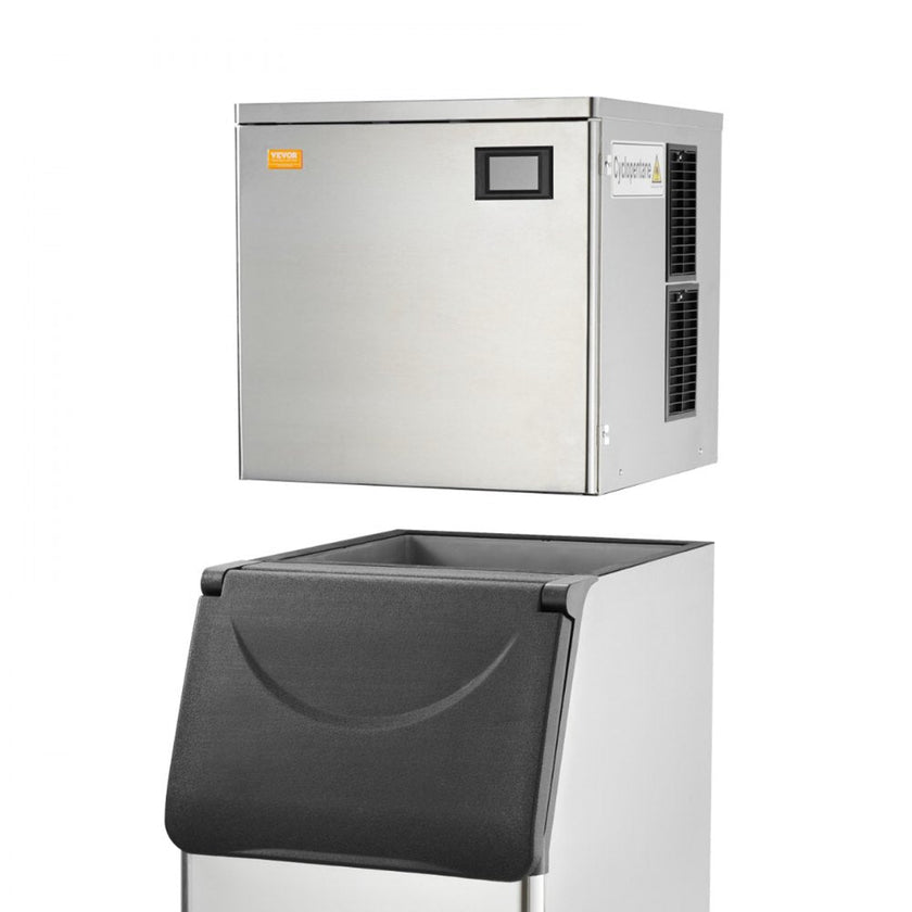 VEVOR Commercial Ice Maker, 550LBS/24H Ice Making Machine with 330.7LBS Large Storage Bin, 1000W Auto Self-Cleaning Ice Maker Machine with 3.5-inch LED Panel for Bar Cafe Restaurant Business