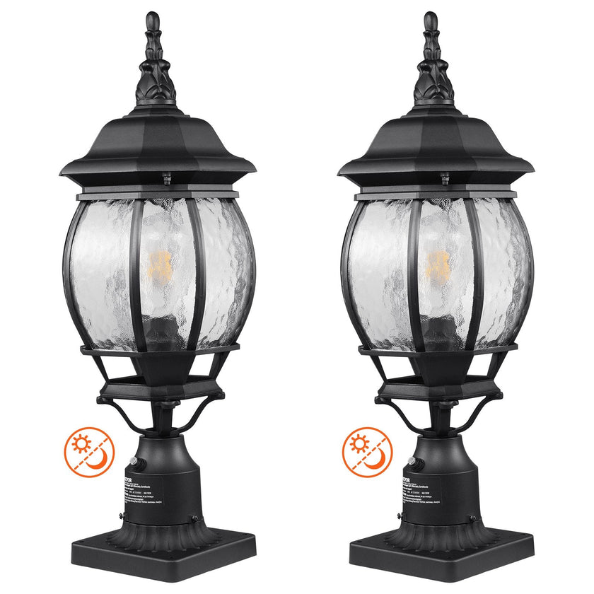 VEVOR 2 PCs Dusk to Dawn Outdoor Lamp Post Light Fixture 20.87in Pole Pier Mount