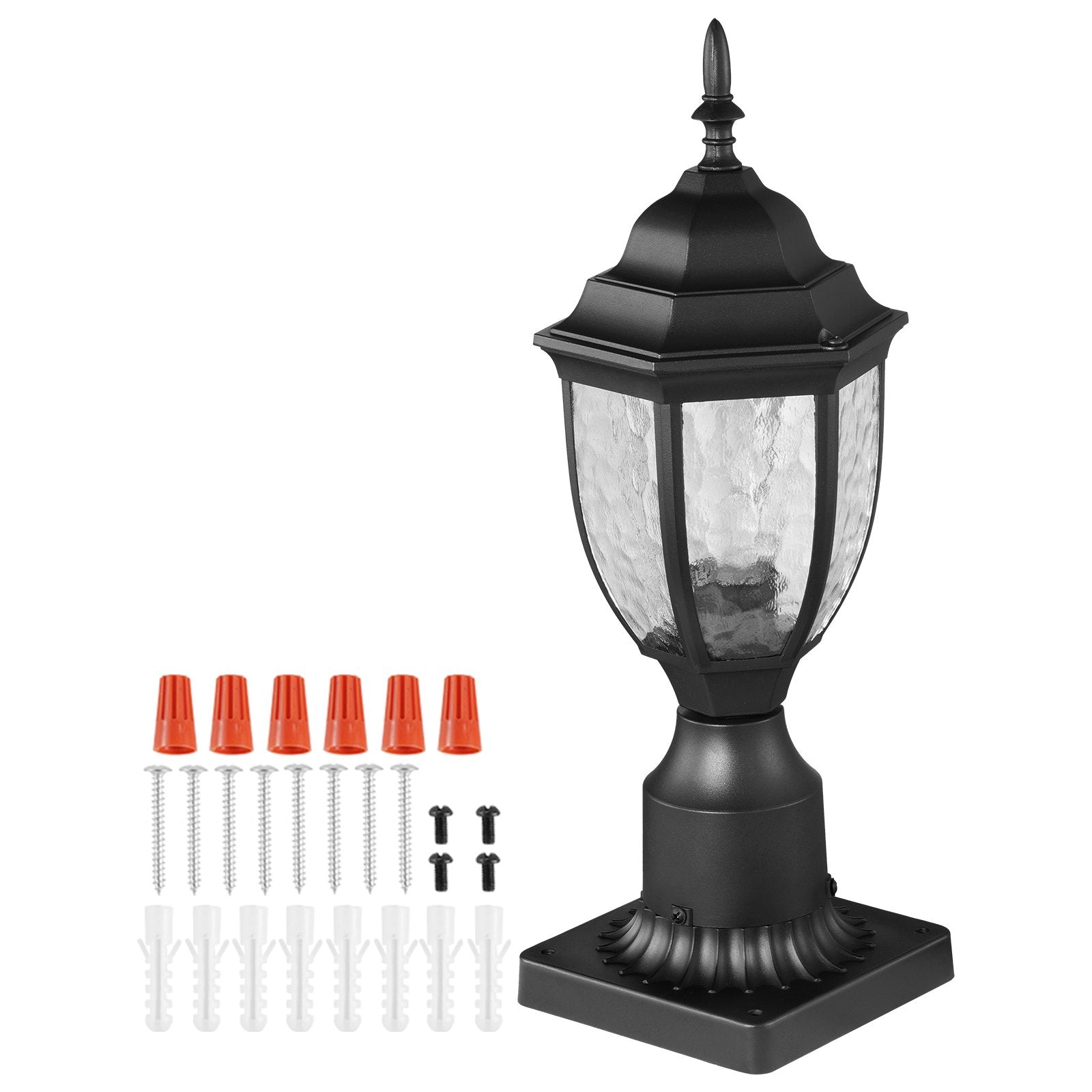 VEVOR 2 PCs Dusk to Dawn Outdoor Lamp Post Light Fixture 15.35in Pole Pier Mount
