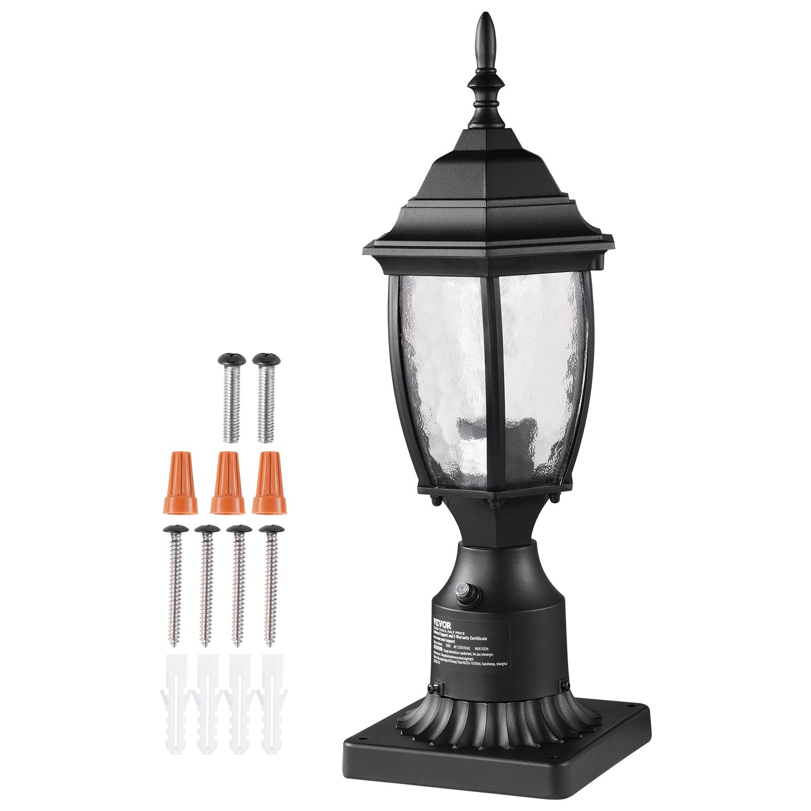 VEVOR Dusk to Dawn Outdoor Lamp Post Light Fixture 15.75 in Pole or Pier Mount