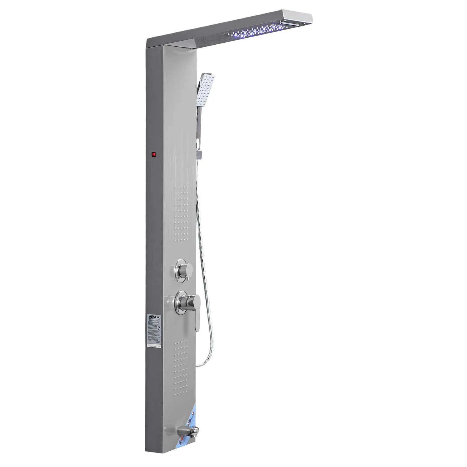 VEVOR Shower Panel Tower System Stainless Steel Column Rainfall Head 5 Modes