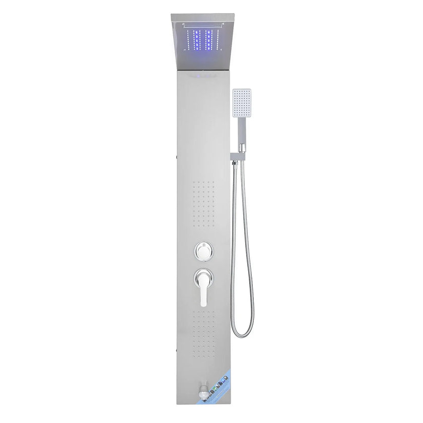 VEVOR Shower Panel Tower System Stainless Steel Column Rainfall Head 5 Modes