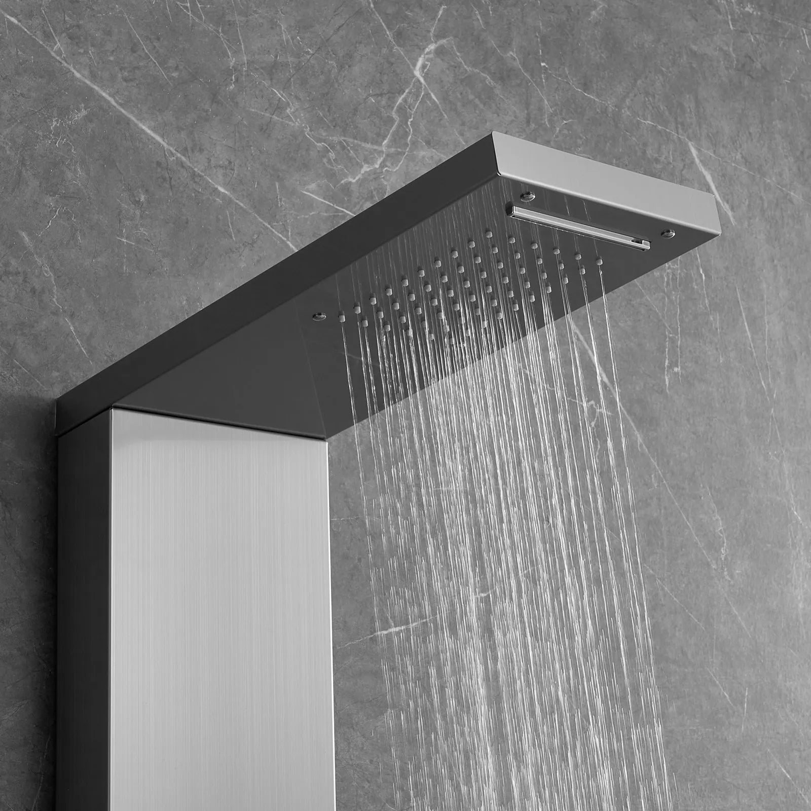 VEVOR Shower Panel System, 4 Shower Modes Shower Panel Tower, Rainfall, Waterfall, 5 Full Body Massage Jets and 3-Setting Handheld Shower Head with 59
