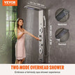 VEVOR Shower Panel System, 6 Shower Modes, LED & Display Shower Panel Tower, Rainfall, Waterfall, 4 Body Massage Jets, Tub Spout, Handheld Shower Head 59
