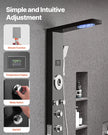 VEVOR Shower Panel Tower System Stainless Steel Column Rainfall Head Massage Jet