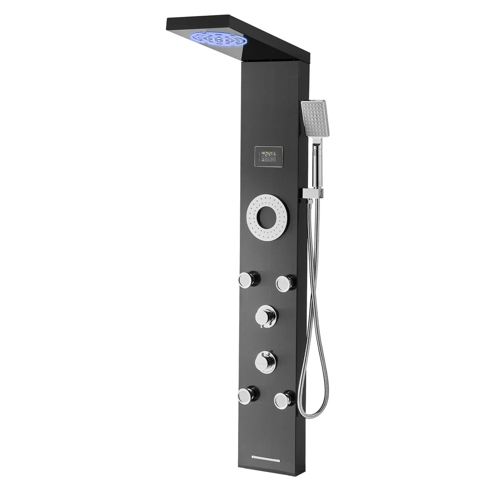 VEVOR Shower Panel Tower System Stainless Steel Column Rainfall Head Massage Jet