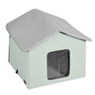 VEVOR Heated Cat House Foldable Kitty Shelter with Heated Pad Green Middle