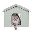 VEVOR Heated Cat House Foldable Kitty Shelter with Heated Pad Green Middle