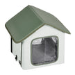VEVOR Elevated Heated Cat House Outdoor Kitty Shelter with Heated Pad Green (S)