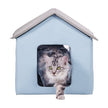 VEVOR Heated Cat House Foldable Kitty Shelter with Heated Pad Blue Small