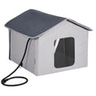 VEVOR Heated Cat House Foldable Kitty Shelter with Heated Pad Gray Middle