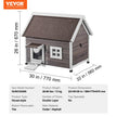 VEVOR Outdoor Cat House Wooden Feral Cat Shelter with Roof Door Flaps & Window