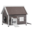 VEVOR Outdoor Cat House Wooden Feral Cat Shelter with Roof Door Flaps & Window