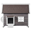 VEVOR Outdoor Cat House Wooden Feral Cat Shelter with Roof Door Flaps & Window