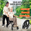 VEVOR Wheelchair Aluminum Alloy Transport Chair Foldable 15.75-In W Seat 220lbs
