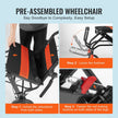 VEVOR Wheelchair Aluminum Alloy Transport Chair Foldable 18-In W Seat 220lbs