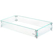 VEVOR Fire Pit Wind Guard, 35.5 x 11.5 x 6 inch Glass Flame Guard, Oblong Glass Shield, 0.3