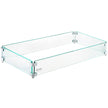 VEVOR Fire Pit Wind Guard, 35.5 x 11.5 x 6 inch Glass Flame Guard, Oblong Glass Shield, 0.3