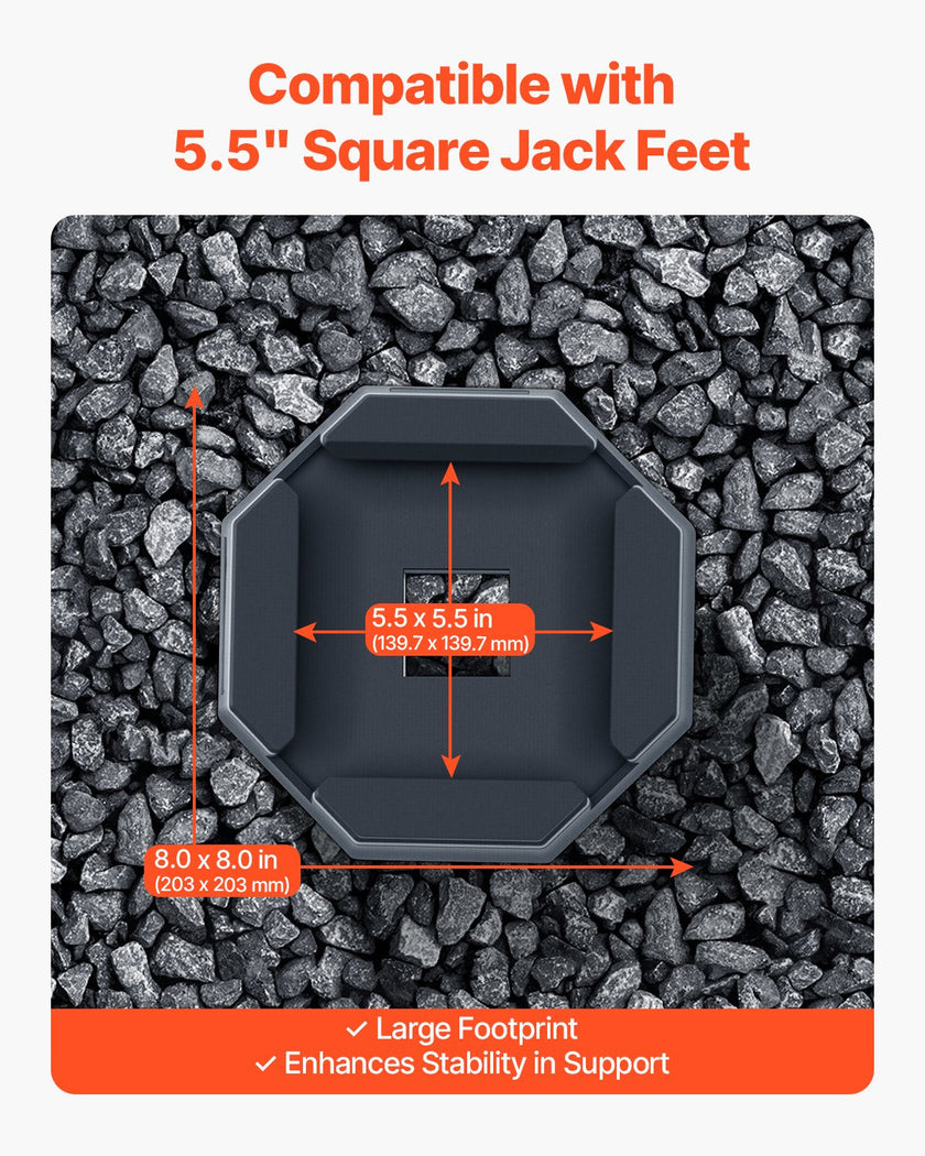 RV Leveling Pads 5000 lbs 4 Pcs Rubber Trailer Jack Pads 5.5