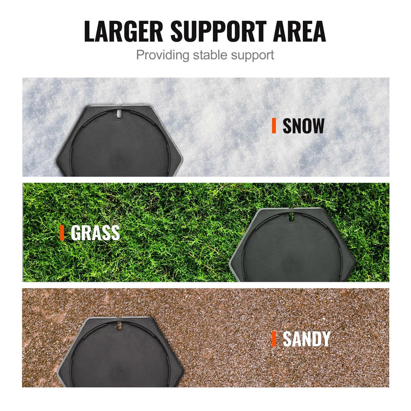 VEVOR RV Leveling Pads, 9 Inch Round Landing Feet, Permanent Attached Jack Stabilizers, Rubber Jack Pads, 5000 lbs Capacity per RV Jack Pad, 5th Wheels, Travel Trailers, Class A/C Motorhomes (4-Pack)