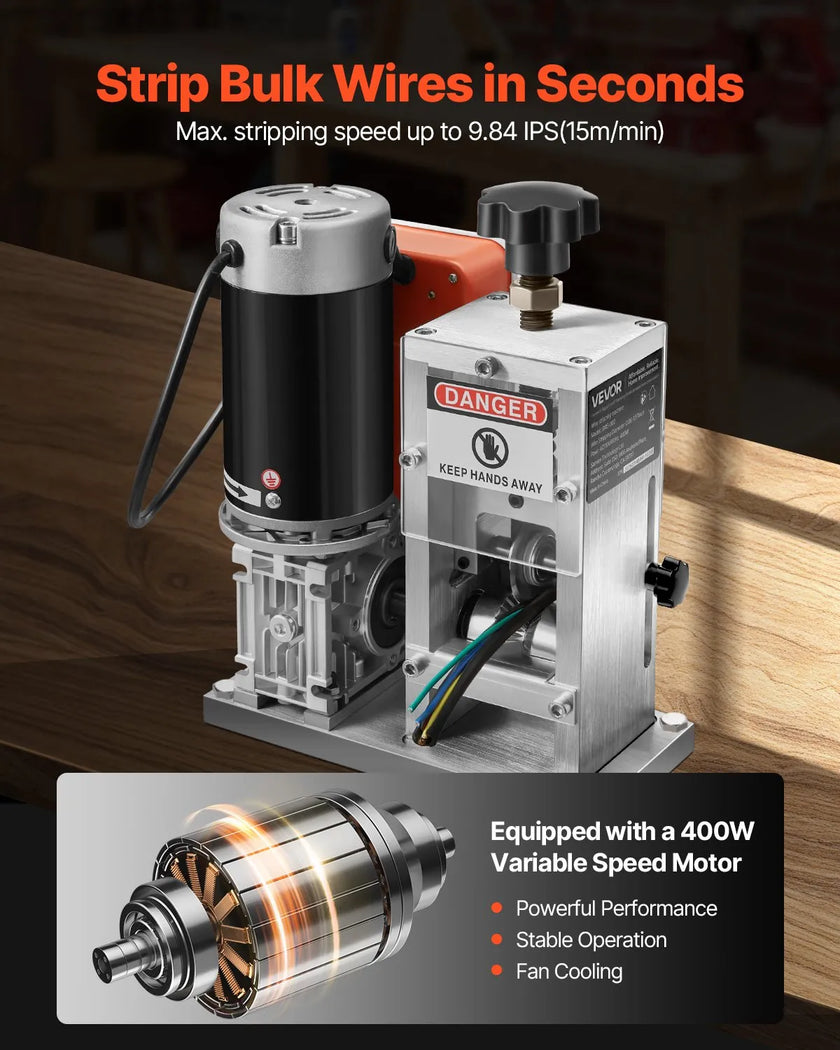 VEVOR Electric Automatic Wire Stripper Stripping Machine 0.06-1.57 in 400W Motor