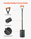 VEVOR Square Shovel, 48 in Heavy-Duty Flat Shovel, Transfer Shovels with Alloy Steel Blade and Non-Slip D-Handle, Detachable and Easy Storage, for Gardening, Construction, Digging, and Snow Shoveling