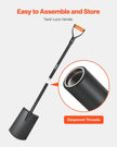 VEVOR Square Shovel, 48 in Heavy-Duty Flat Shovel, Transfer Shovels with Alloy Steel Blade and Non-Slip D-Handle, Detachable and Easy Storage, for Gardening, Construction, Digging, and Snow Shoveling