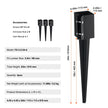 VEVOR Fence Post Anchor Ground Spike, 4 Pack 24 x 4 x 4 Inches Outer Diameter (Inner Diameter 3.5 x3.5 Inches), Metal Black Powder Coated Post Stake Ground, for Mailbox Deck Garden Railing