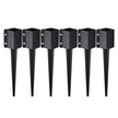 VEVOR Fence Post Anchor Ground Spike, 6 Pack 24 x 4 x 4 Inches Outer Diameter (Inner Diameter 3.5 x3.5 Inches), Metal Black Powder Coated Post Stake Ground, for Mailbox Deck Garden Railing