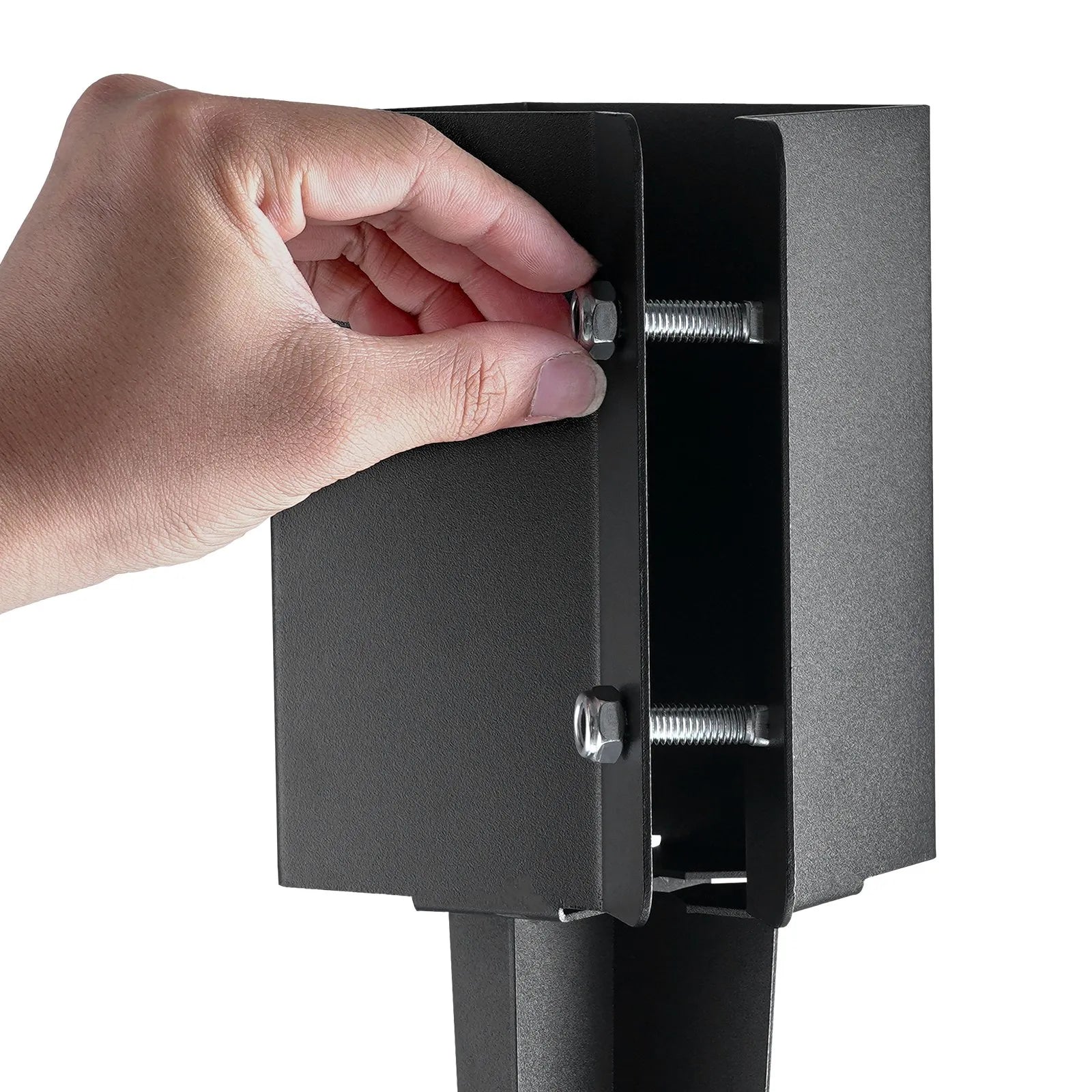 VEVOR Fence Post Anchor Ground Spike, 8 Pack 36 x 4 x 4 Inches Outer Diameter (Inner Diameter 3.5 x3.5 Inches), Metal Black Powder Coated Post Stake Ground, for Mailbox Deck Garden Railing