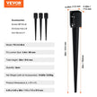 VEVOR Fence Post Anchor Ground Spike, 4 Pack 36 x 4 x 4 Inches Outer Diameter (Inner Diameter 3.5 x3.5 Inches), Metal Black Powder Coated Post Stake Ground, for Mailbox Deck Garden Railing