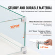 VEVOR Fire Pit Wind Guard, 38 x 10.5 x 6 inch Glass Flame Guard, Oblong Glass Shield, 0.3