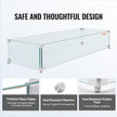 VEVOR Fire Pit Wind Guard, 38 x 10.5 x 6 inch Glass Flame Guard, Oblong Glass Shield, 0.3