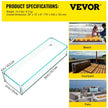 VEVOR Fire Pit Wind Guard, 29 x 13 x 6 inch Glass Flame Guard, Oblong Glass Shield, 0.3