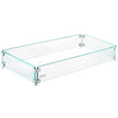 VEVOR Fire Pit Wind Guard, 29 x 13 x 6 inch Glass Flame Guard, Oblong Glass Shield, 0.3