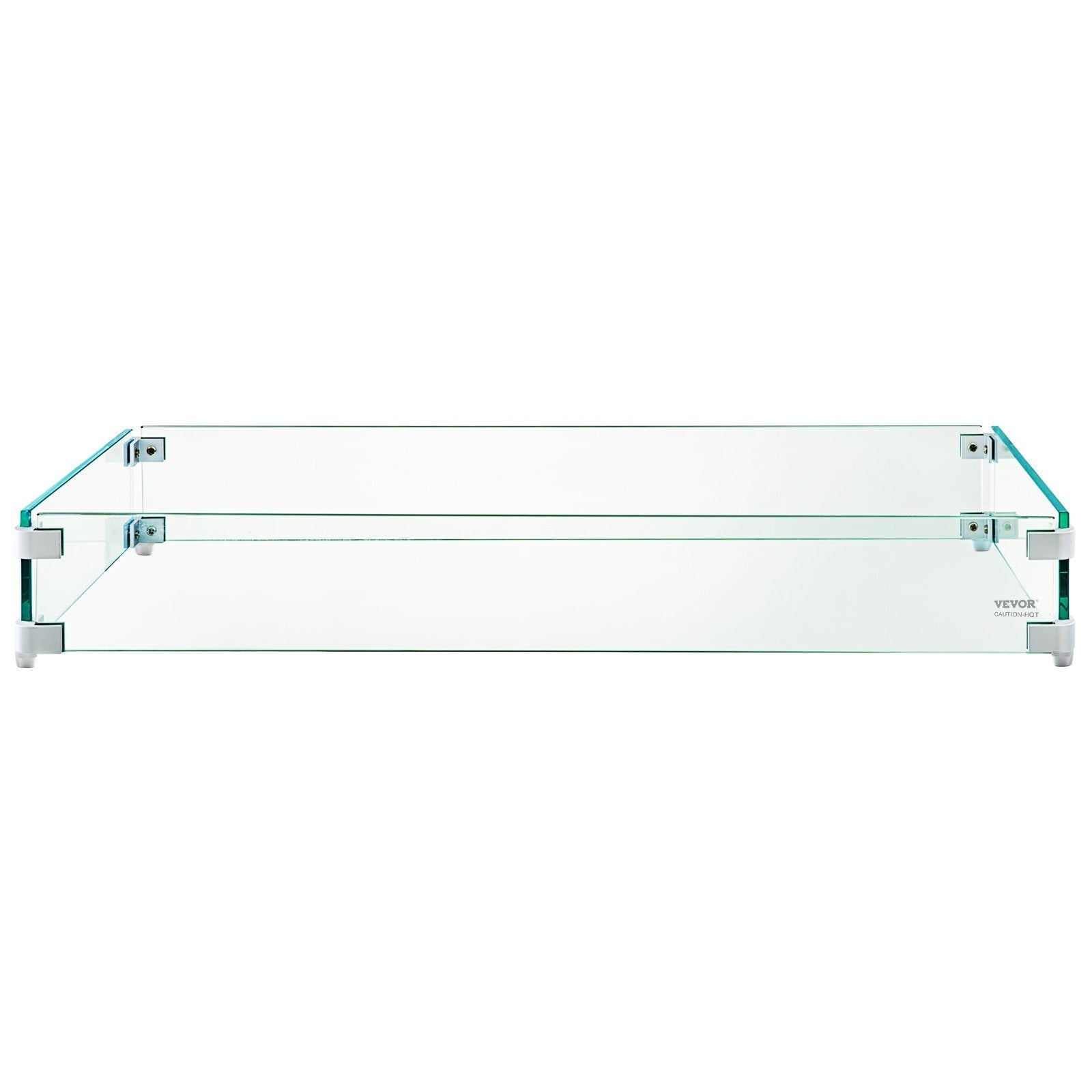 VEVOR Fire Pit Wind Guard, 29 x 13 x 6 inch Glass Flame Guard, Oblong Glass Shield, 0.3