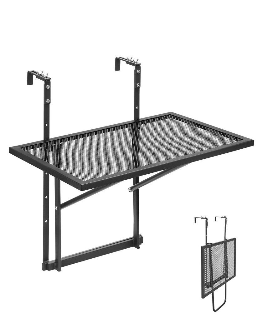 VEVOR Balcony Hanging Table 19 x 24 in Metal Patio Railing Table Adjustable