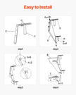 VEVOR Balcony Hanging Table 12 x 32 in Patio Railing Bar Table Foldable