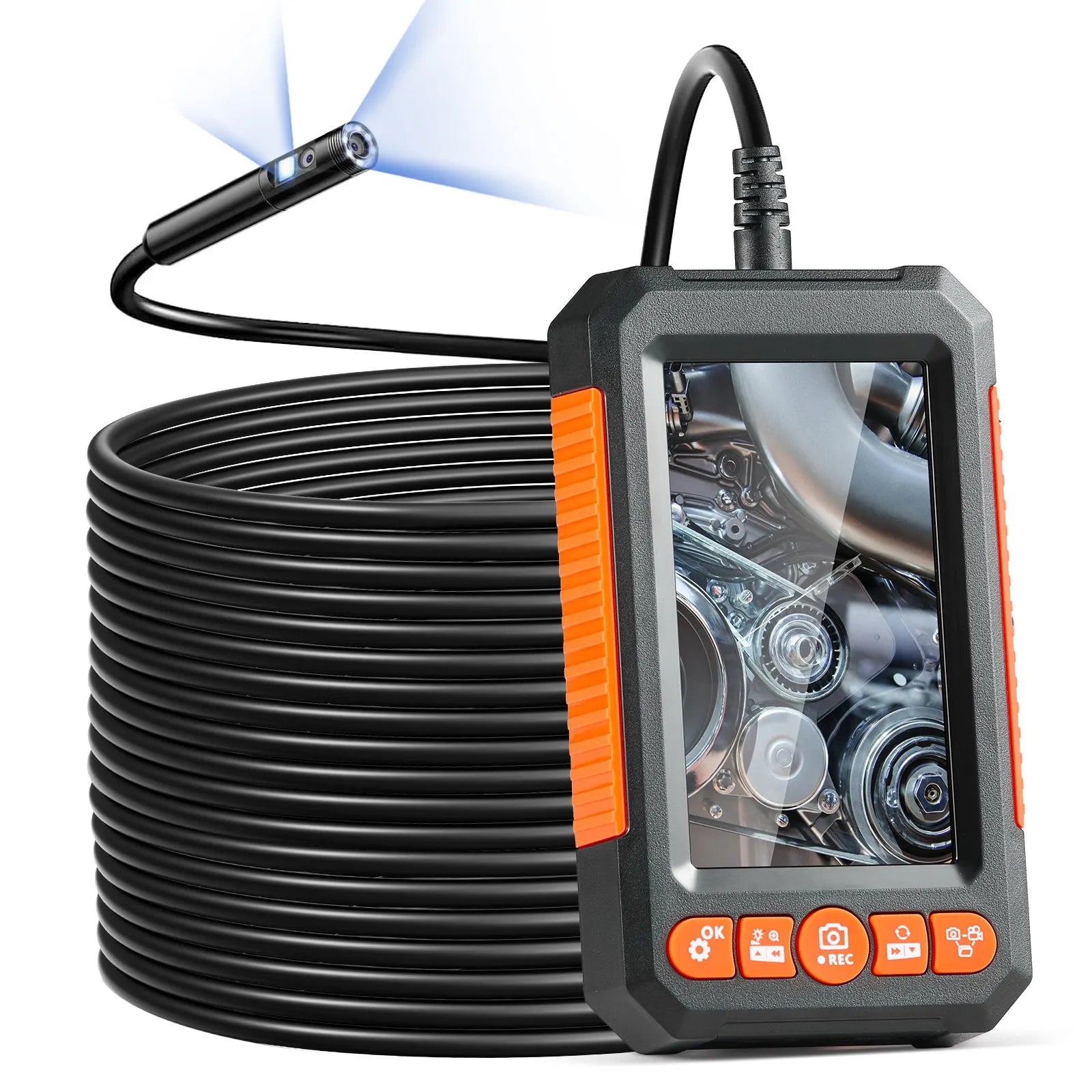 VEVOR Endoscope Camera with Lights Dual Lens Borescope 49.2FT Cable 4.3