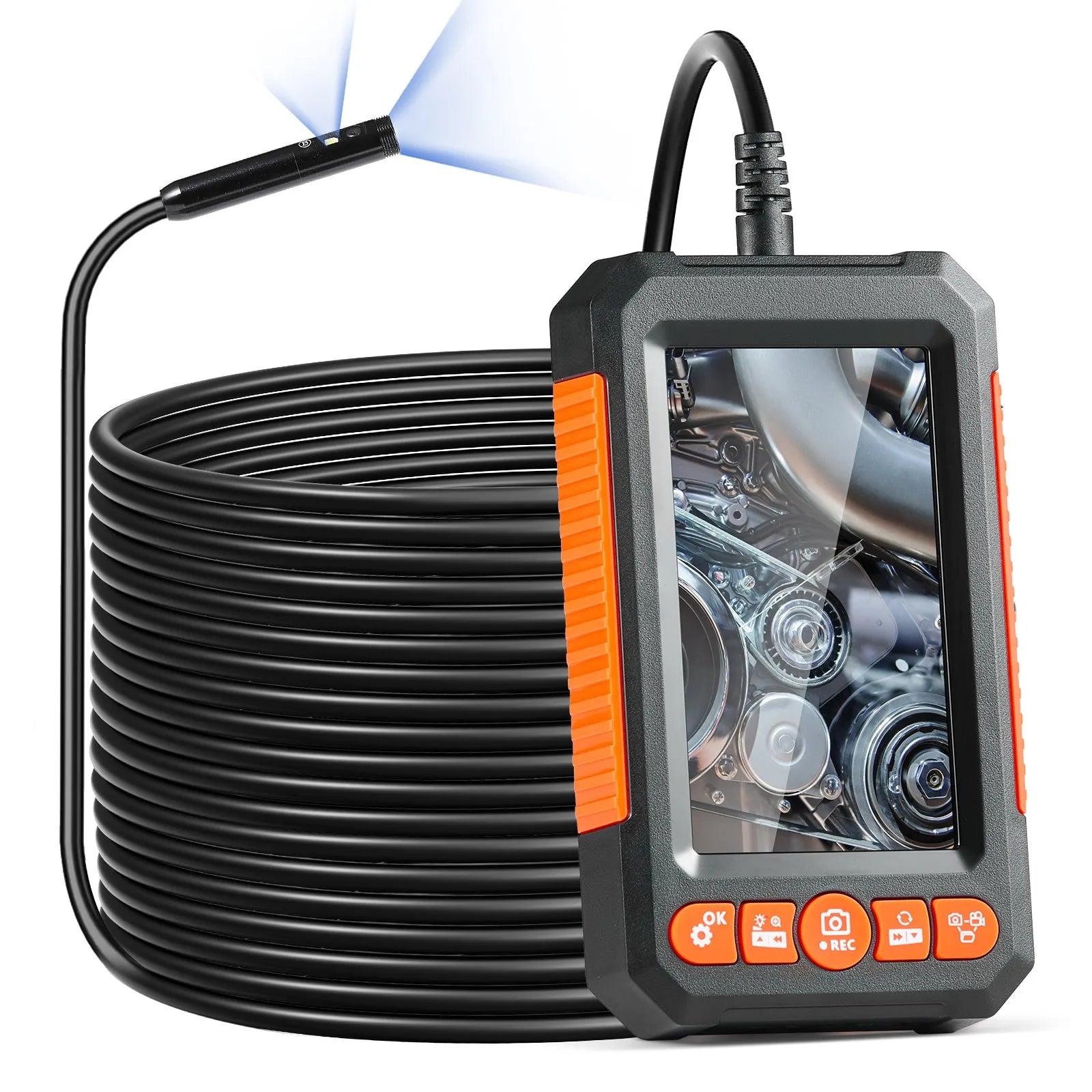 VEVOR Endoscope Camera with Lights Dual Lens Borescope 49.2FT Cable 4.3