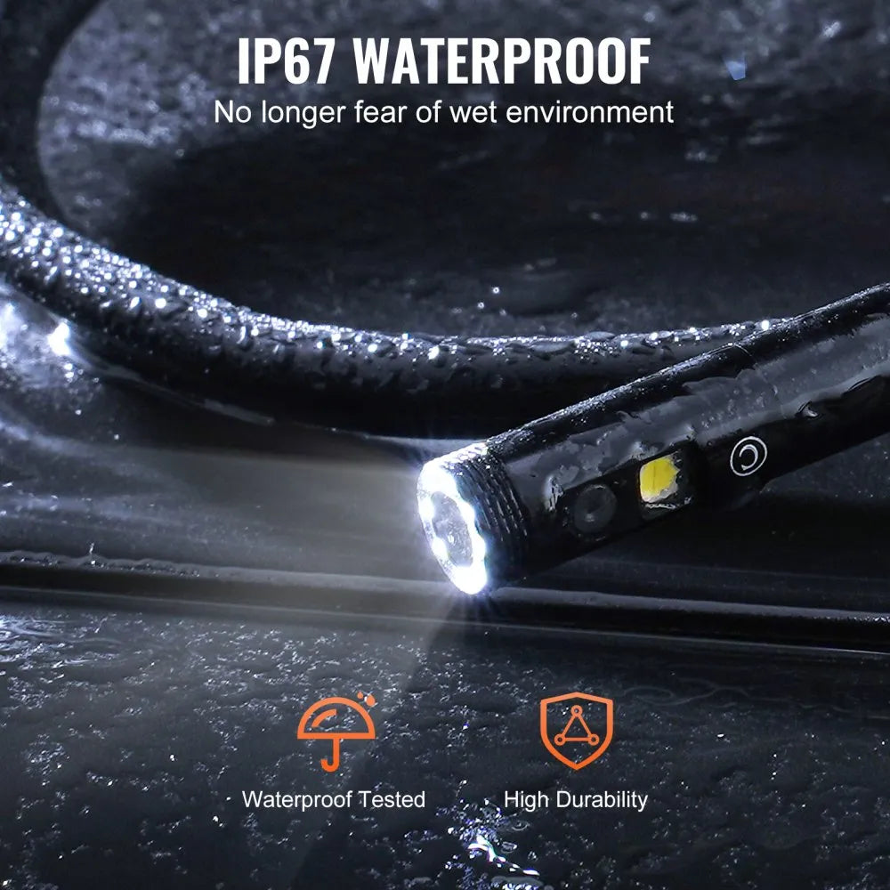 VEVOR Endoscope Camera with Lights Triple Lens Borescope 49.2FT Cable 5
