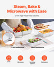 VEVOR Ceramic Baking Dish 3 Pieces Rectangular Bakeware Set Deep for Baking