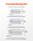 VEVOR Ceramic Baking Dish 3 Pieces Rectangular Bakeware Set Deep for Baking
