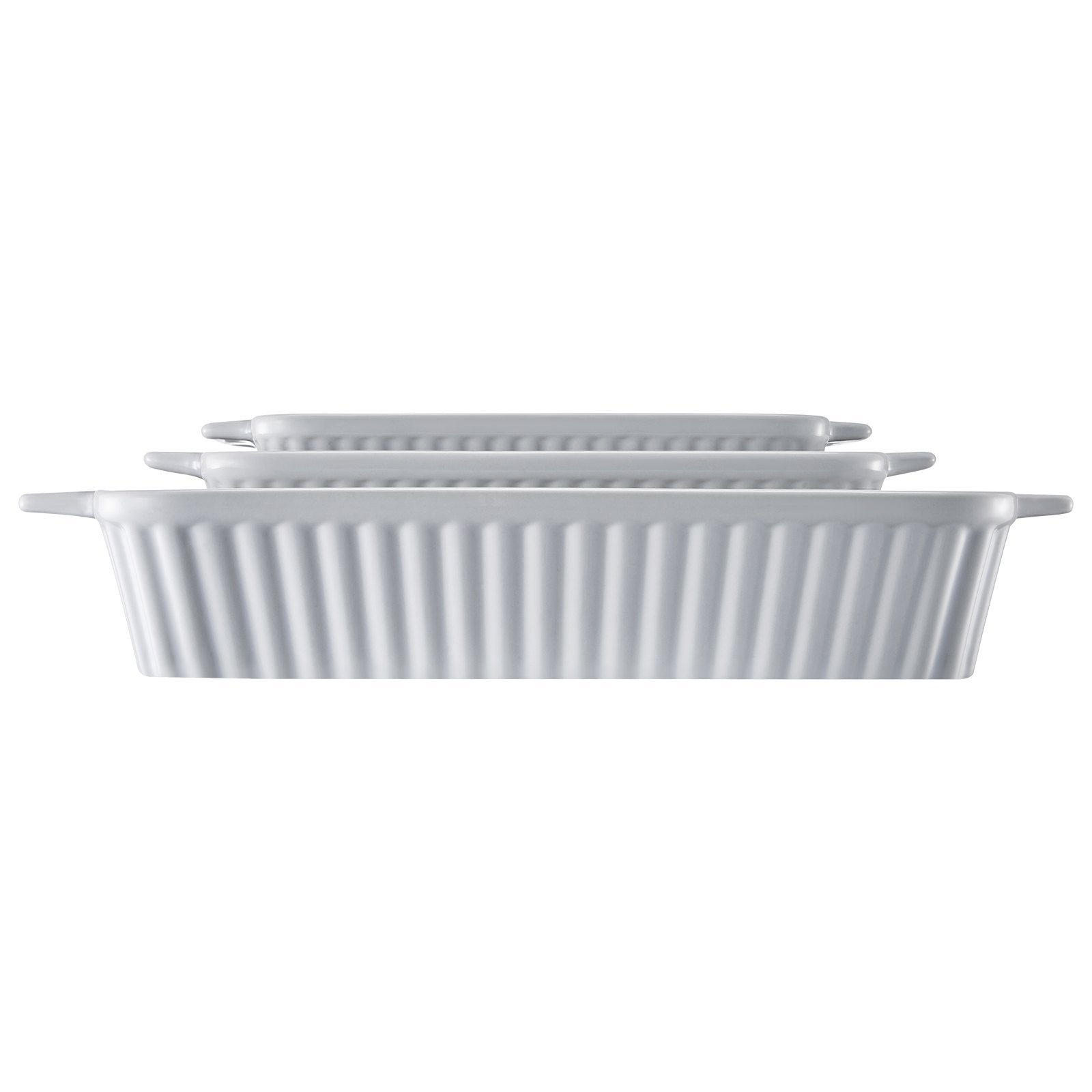 VEVOR Ceramic Baking Dish 3 Pieces Rectangular Bakeware Set Deep for Baking