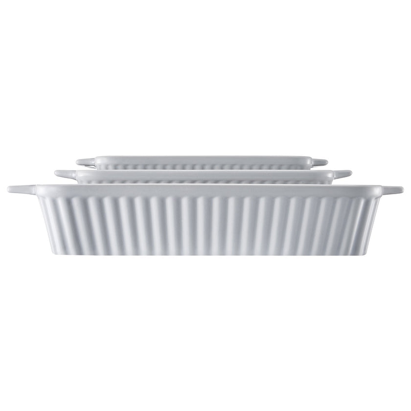 VEVOR Ceramic Baking Dish 3 Pieces Rectangular Bakeware Set Deep for Baking