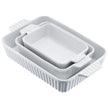 VEVOR Ceramic Baking Dish 3 Pieces Rectangular Bakeware Set Deep for Baking