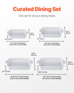VEVOR Ceramic Baking Dish 4 Pieces Rectangular Bakeware Set Deep for Baking