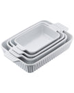 VEVOR Ceramic Baking Dish 4 Pieces Rectangular Bakeware Set Deep for Baking