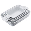 VEVOR Ceramic Baking Dish 4 Pieces Rectangular Bakeware Set Deep for Baking
